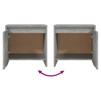 Nachtkastjes 45X34X44,5 Cm Bewerkt Hout Eiken 2 Grijs sonoma