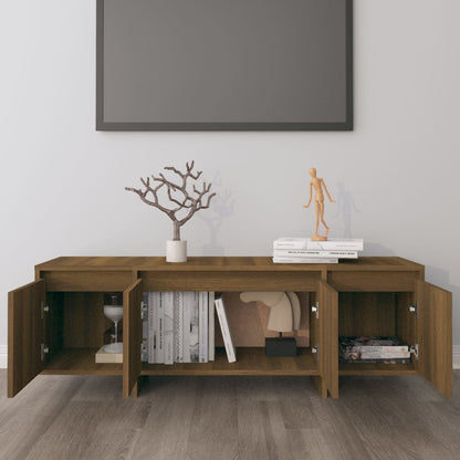 Tv-meubel 120x30x40,5 cm bewerkt hout bruin eikenkleur bruin eikenkleur