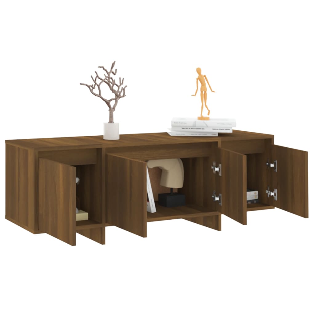 Tv-meubel 120x30x40,5 cm bewerkt hout bruin eikenkleur bruin eikenkleur