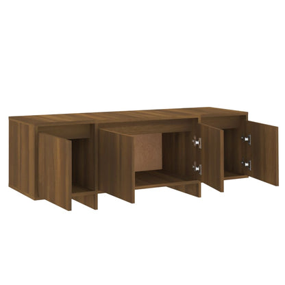 Tv-meubel 120x30x40,5 cm bewerkt hout bruin eikenkleur bruin eikenkleur