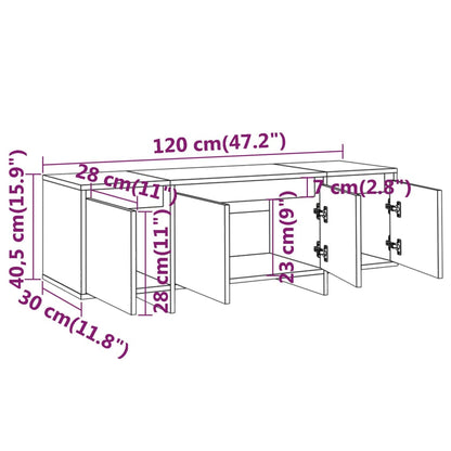 Tv-meubel 120x30x40,5 cm bewerkt hout bruin eikenkleur bruin eikenkleur