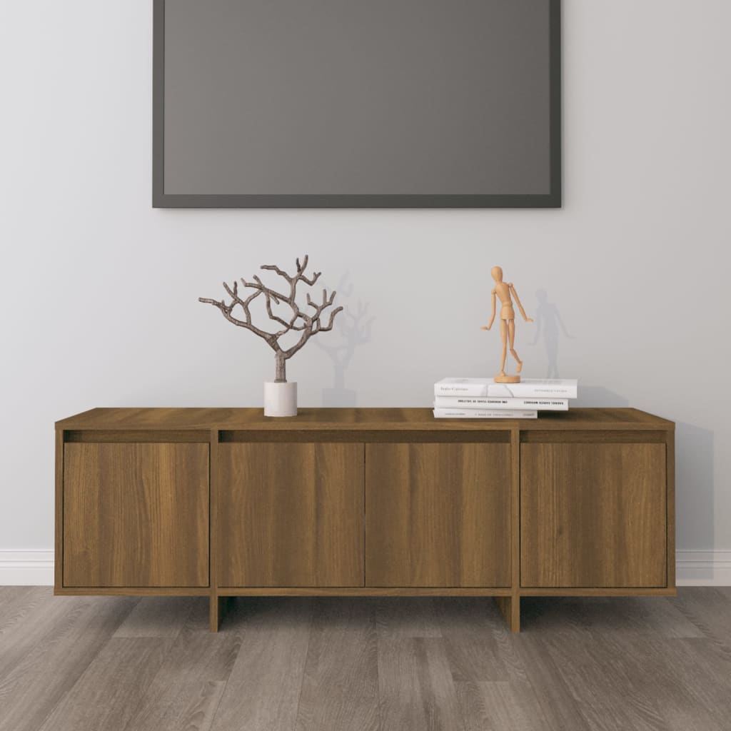 Tv-meubel 120x30x40,5 cm bewerkt hout bruin eikenkleur bruin eikenkleur