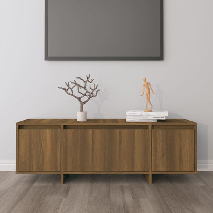Tv-meubel 120x30x40,5 cm bewerkt hout bruin eikenkleur bruin eikenkleur