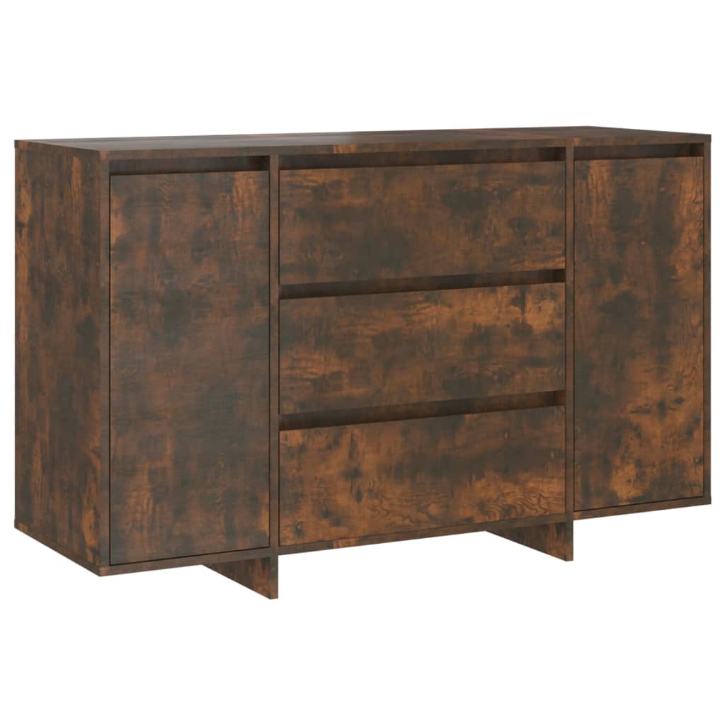 Dressoir Met 3 Lades 120X41X75 Cm Bewerkt Hout Gerookt eiken