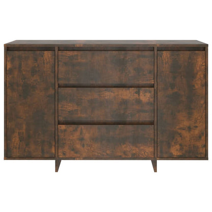 Dressoir Met 3 Lades 120X41X75 Cm Bewerkt Hout Gerookt eiken