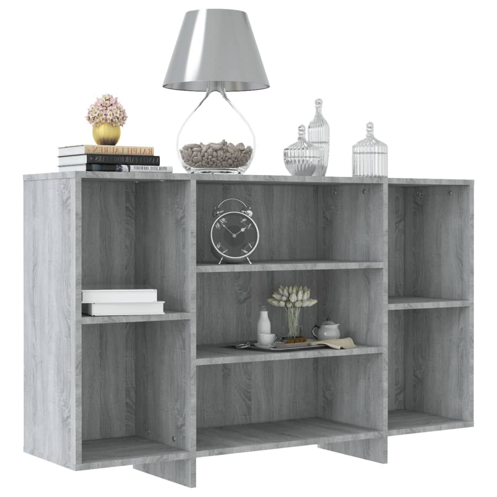 Dressoir 120x30x75 cm bewerkt hout grijs sonoma eikenkleurig