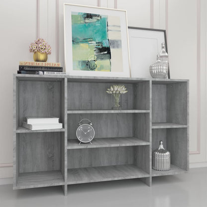Dressoir 120x30x75 cm bewerkt hout grijs sonoma eikenkleurig