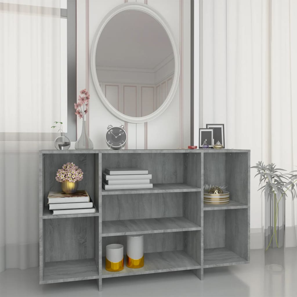 Dressoir 120x30x75 cm bewerkt hout grijs sonoma eikenkleurig