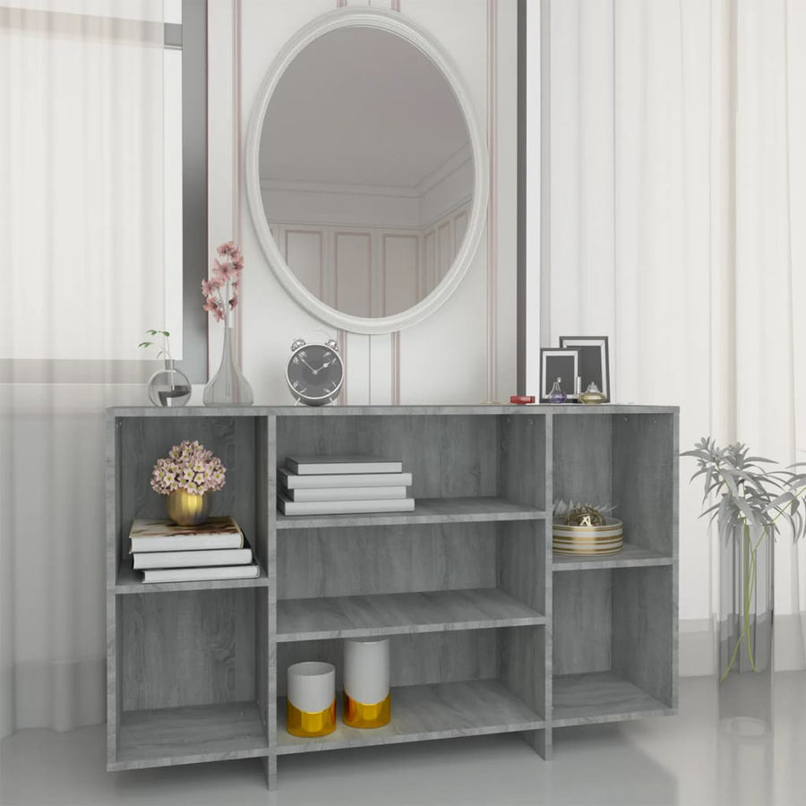 Dressoir 120x30x75 cm bewerkt hout grijs sonoma eikenkleurig