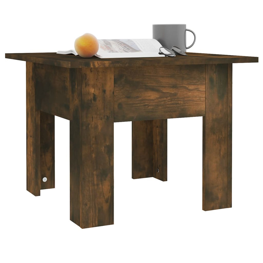 Salontafel 55x55x42 cm bewerkt hout gerookt eikenkleur