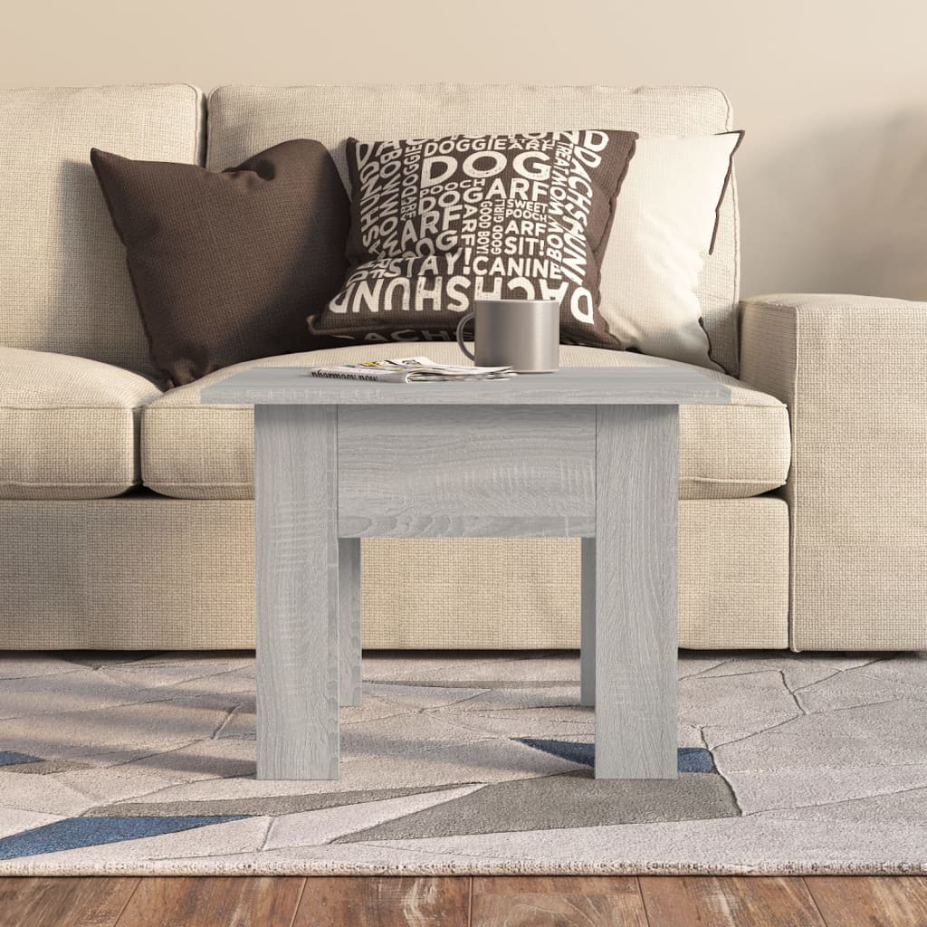 Salontafel 55x55x42 cm bewerkt hout grijs sonoma eikenkleurig