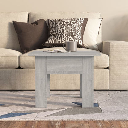 Salontafel 55x55x42 cm bewerkt hout grijs sonoma eikenkleurig