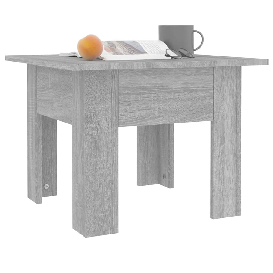 Salontafel 55x55x42 cm bewerkt hout grijs sonoma eikenkleurig