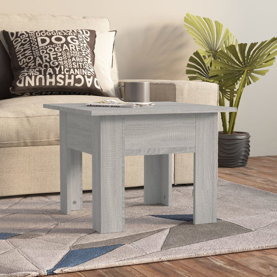 Salontafel 55x55x42 cm bewerkt hout grijs sonoma eikenkleurig