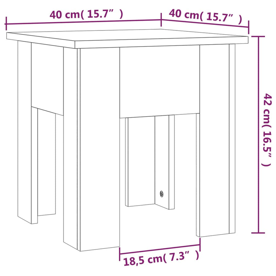 Salontafel Bewerkt Hout Kleur 40 x 40 x 42 cm