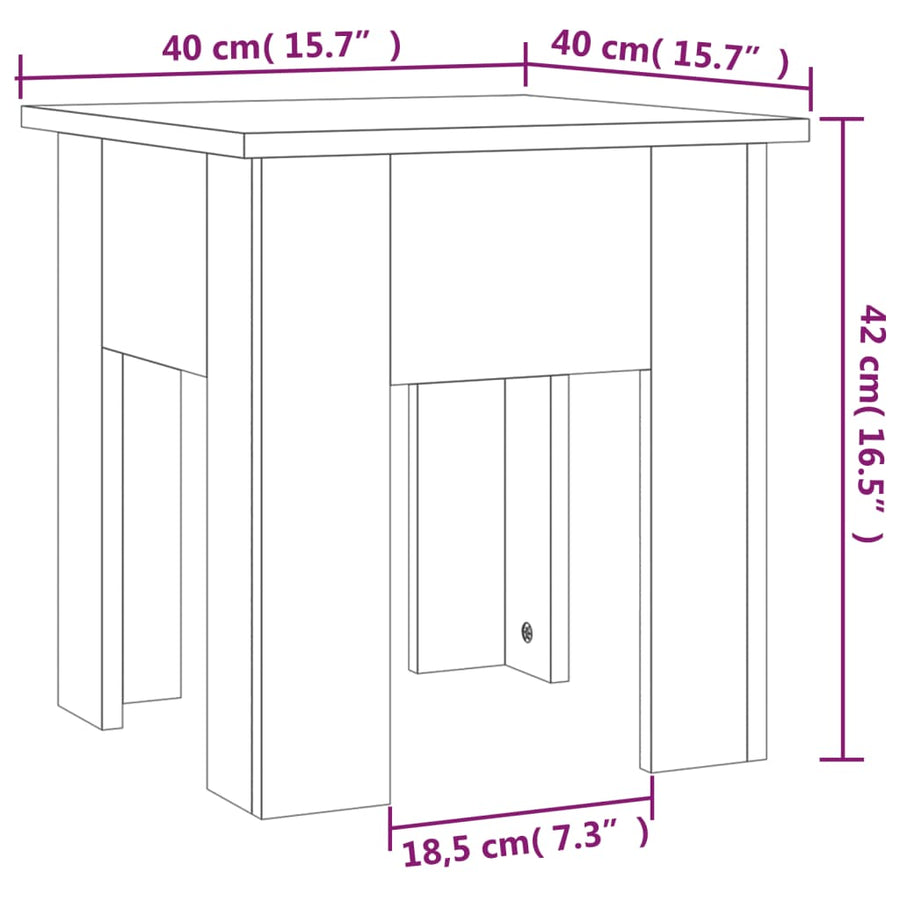 Salontafel Spaanplaat 40 x 40 x 42 cm