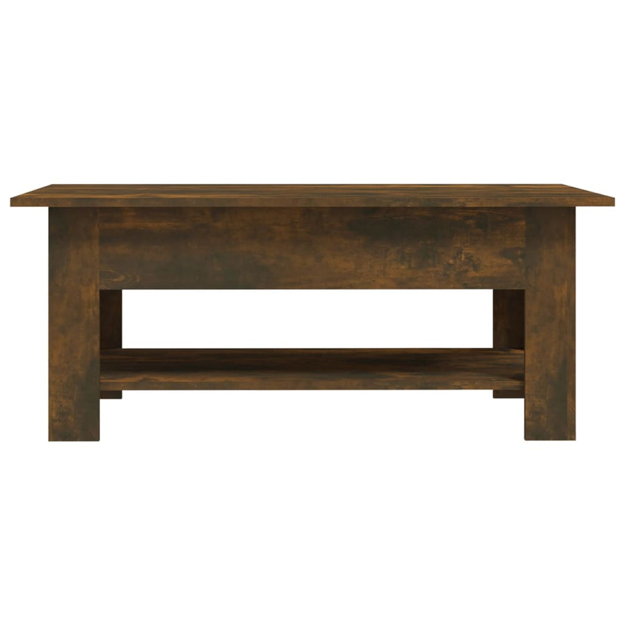 Salontafel 102X55X42 Cm Bewerkt Hout Gerookt Eikenkleurig