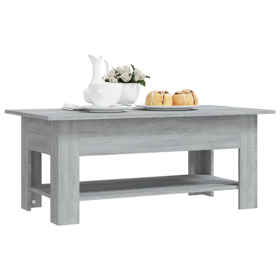 Salontafel 02X55X42 Cm Spaanplaat Eikenkleurig Grijs sonoma