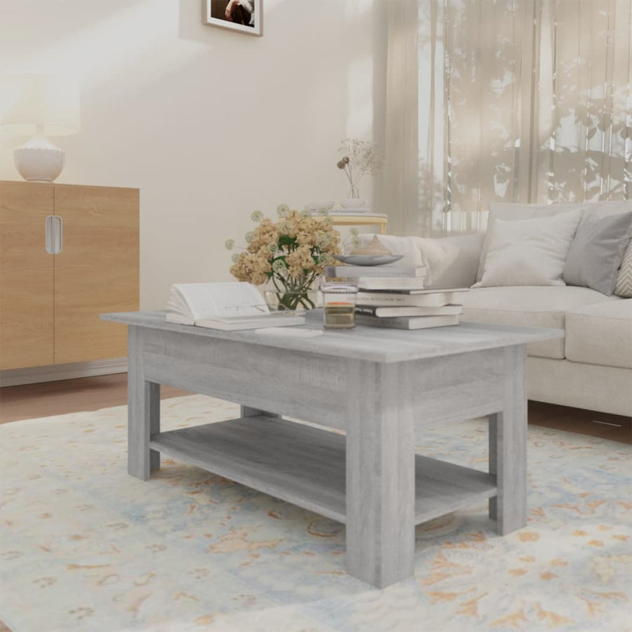 Salontafel 02X55X42 Cm Spaanplaat Eikenkleurig Grijs sonoma