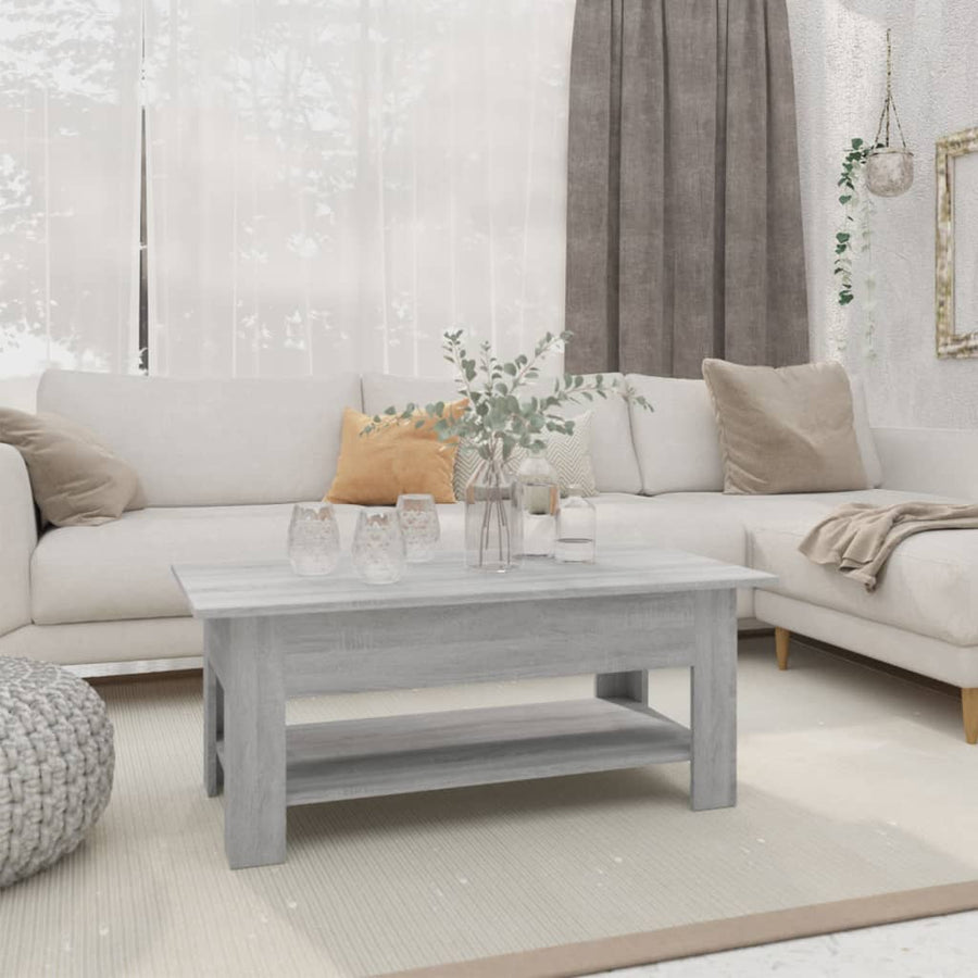 Salontafel 02X55X42 Cm Spaanplaat Eikenkleurig Grijs sonoma
