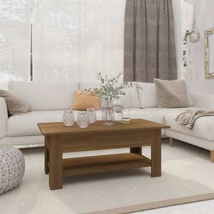 Salontafel 102x55x42 cm bewerkt hout bruin eikenkleur