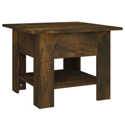 Salontafel 55x55x42 cm bewerkt hout gerookt eikenkleurig