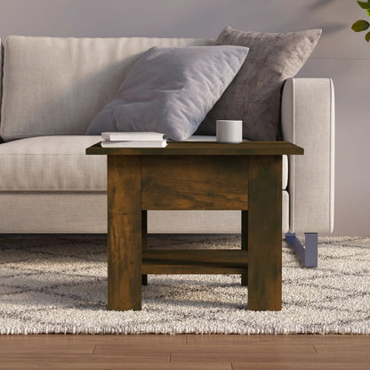Salontafel 55x55x42 cm bewerkt hout gerookt eikenkleurig