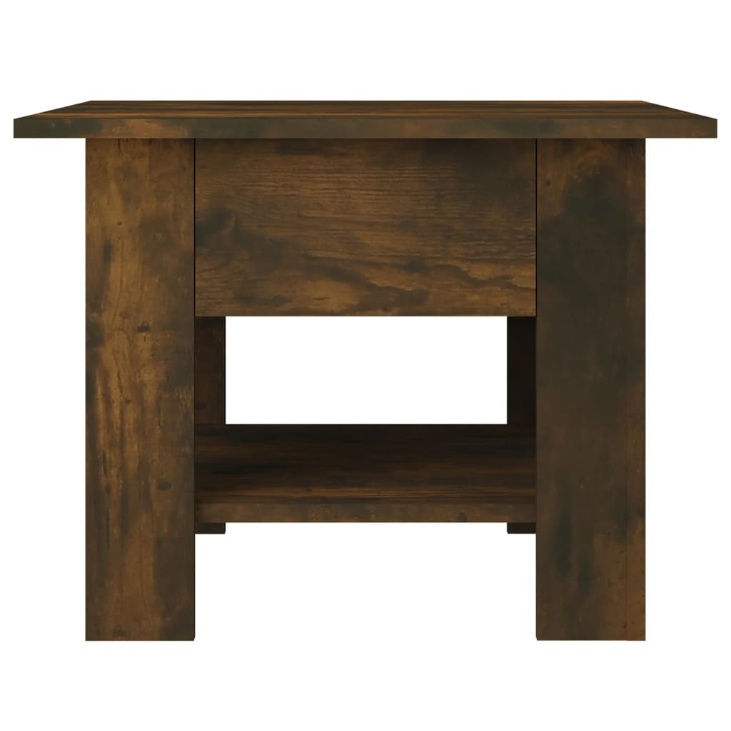 Salontafel 55x55x42 cm bewerkt hout gerookt eikenkleurig