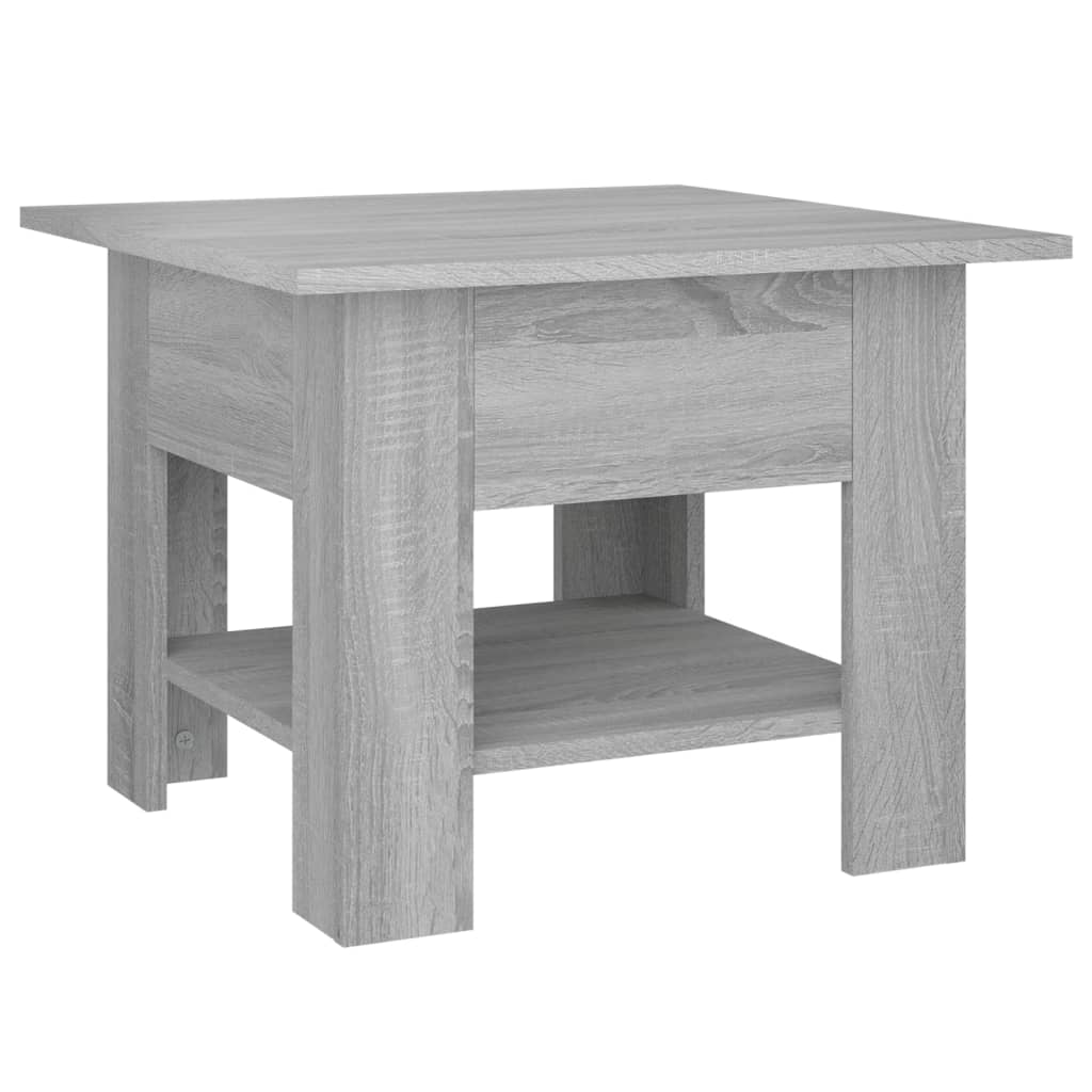 Salontafel 55x55x42 cm bewerkt hout grijs sonoma eikenkleurig