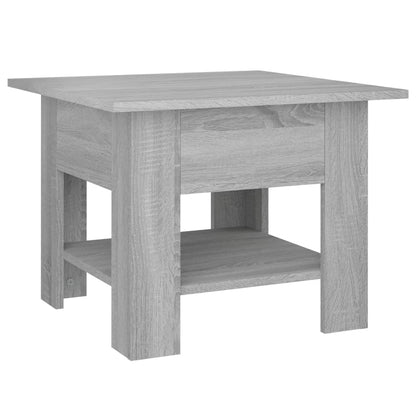 Salontafel 55x55x42 cm bewerkt hout grijs sonoma eikenkleurig