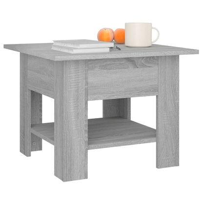 Salontafel 55x55x42 cm bewerkt hout grijs sonoma eikenkleurig