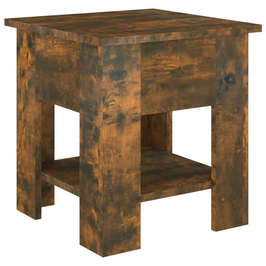 Salontafel 40X40X42 Cm Bewerkt Hout Kleurig Gerookt eiken