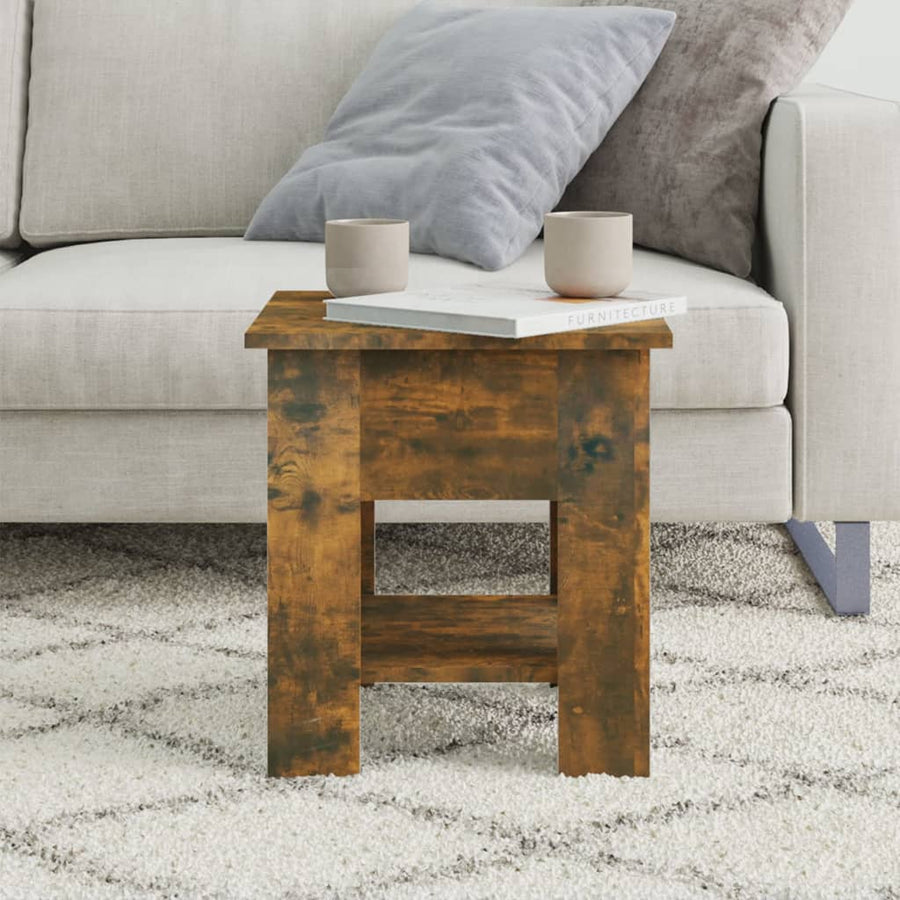Salontafel 40X40X42 Cm Bewerkt Hout Kleurig Gerookt eiken