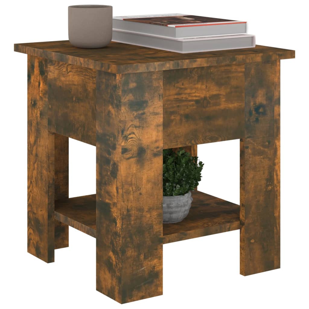 Salontafel 40X40X42 Cm Bewerkt Hout Kleurig Gerookt eiken