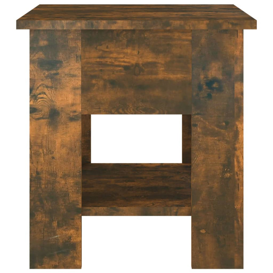 Salontafel 40X40X42 Cm Bewerkt Hout Kleurig Gerookt eiken