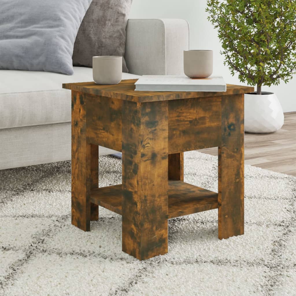 Salontafel 40X40X42 Cm Bewerkt Hout Kleurig Gerookt eiken