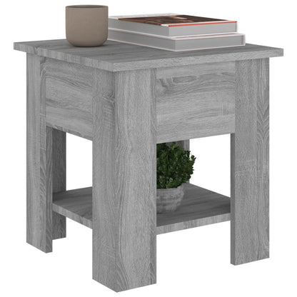 Salontafel 40X40X42 Cm Bewerkt Hout Eikenkleurig Grijs sonoma