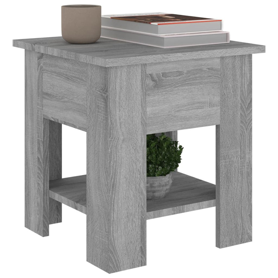 Salontafel 40X40X42 Cm Bewerkt Hout Eikenkleurig Grijs sonoma