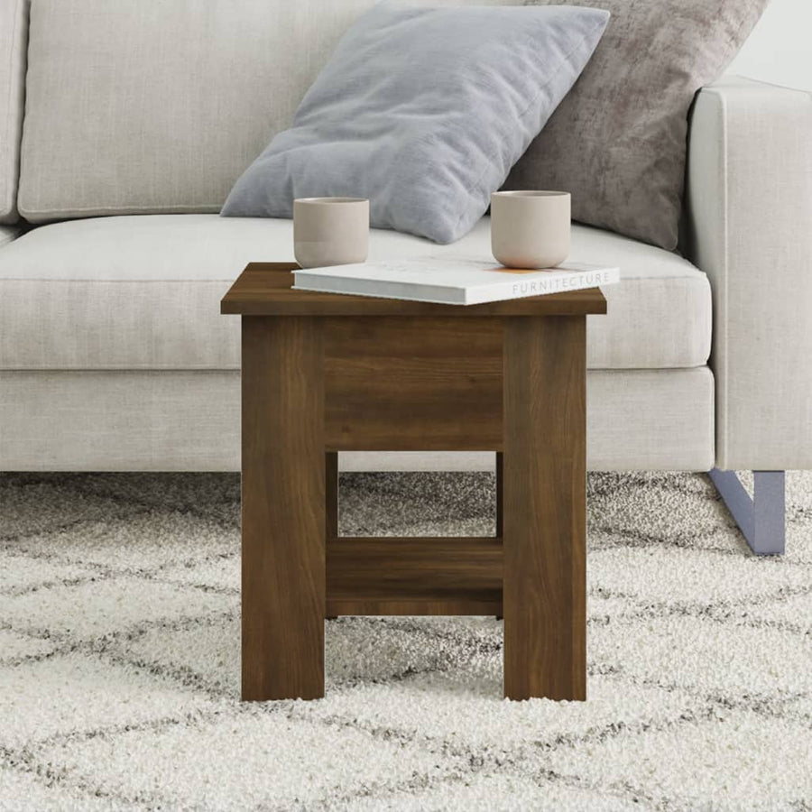 Salontafel 40X40X42 Cm Bewerkt Hout bruin eikenkleur