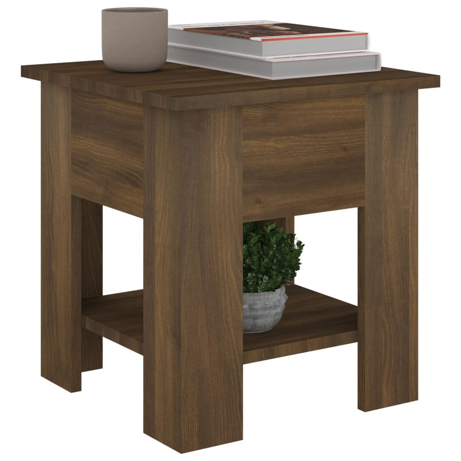Salontafel 40X40X42 Cm Bewerkt Hout bruin eikenkleur