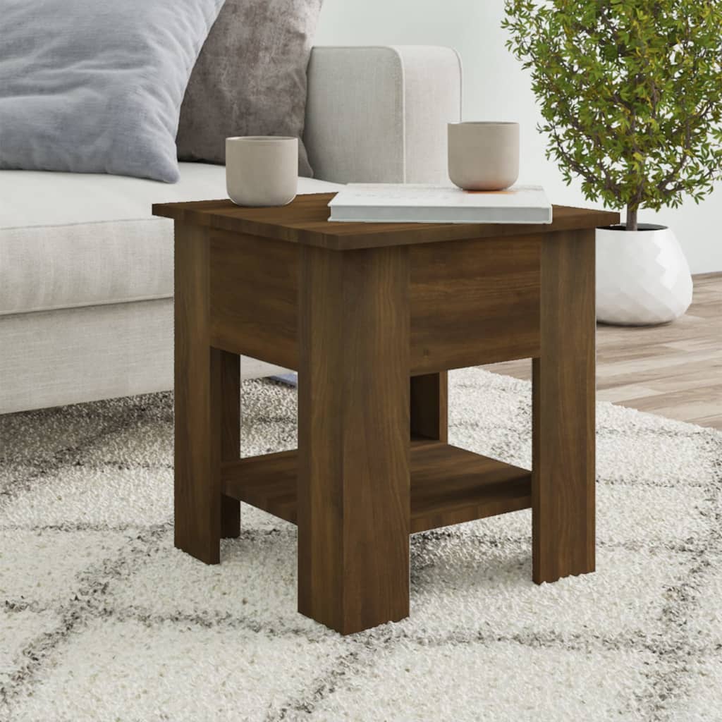 Salontafel 40X40X42 Cm Bewerkt Hout bruin eikenkleur