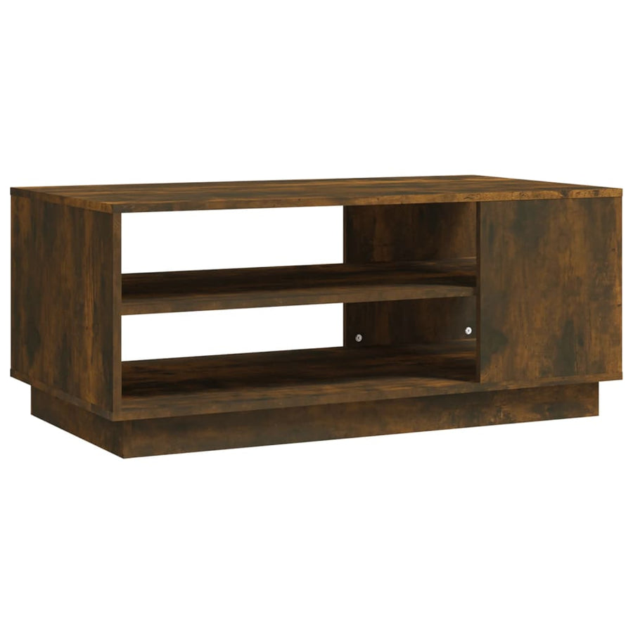 Salontafel 02X55X43 Cm Spaanplaat Kleurig Gerookt eiken