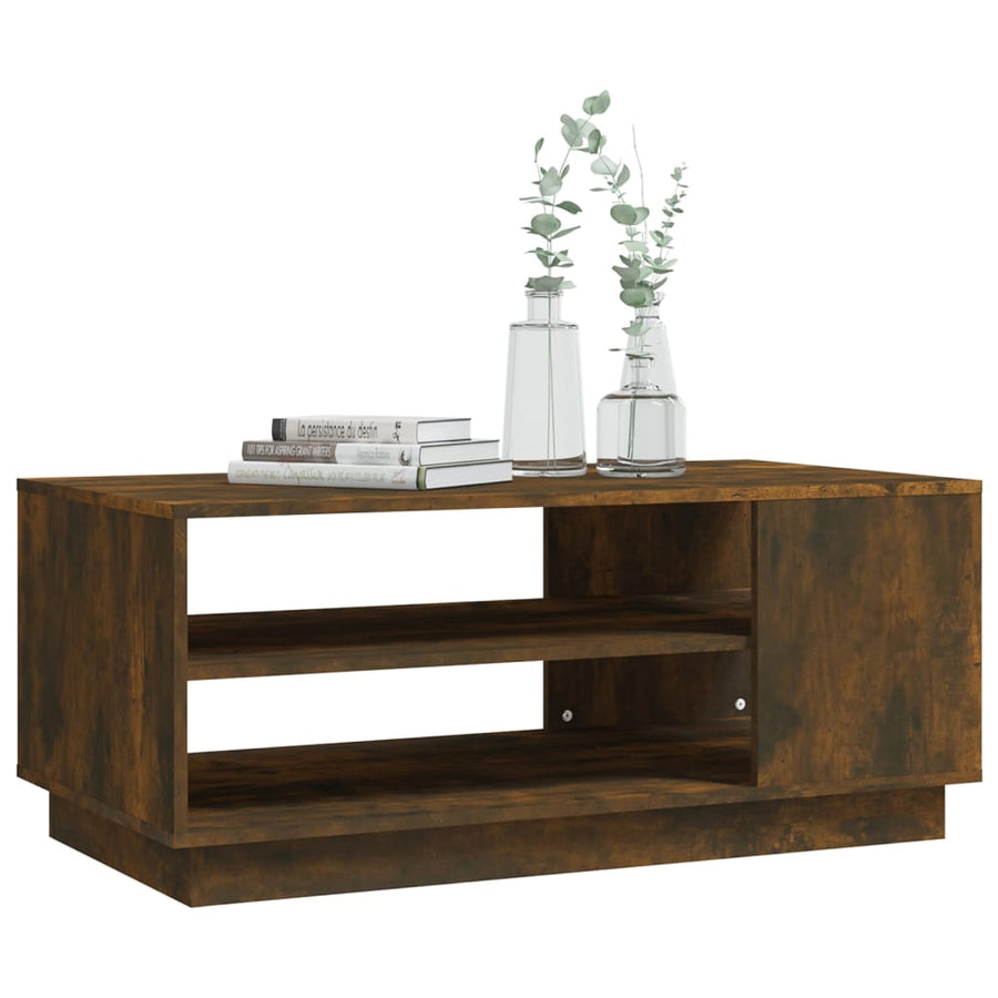 Salontafel 02X55X43 Cm Spaanplaat Kleurig Gerookt eiken