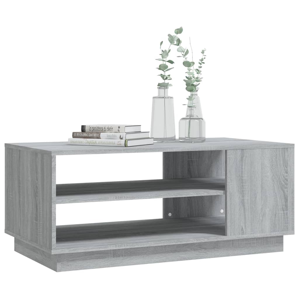 Salontafel 102x55x43 cm bewerkt hout grijs sonoma eikenkleurig