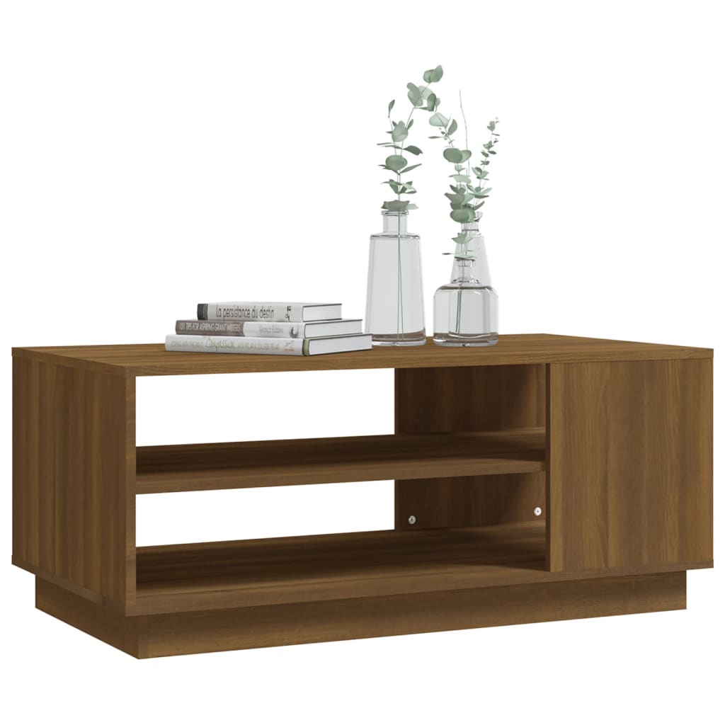 Salontafel 102x55x43 cm bewerkt hout bruin eikenkleur