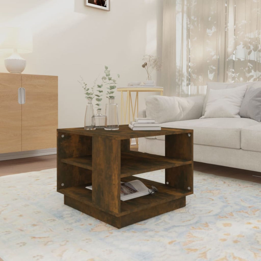 Salontafel 55x55x43 cm spaanplaat gerookt eikenkleurig Gerookt eiken