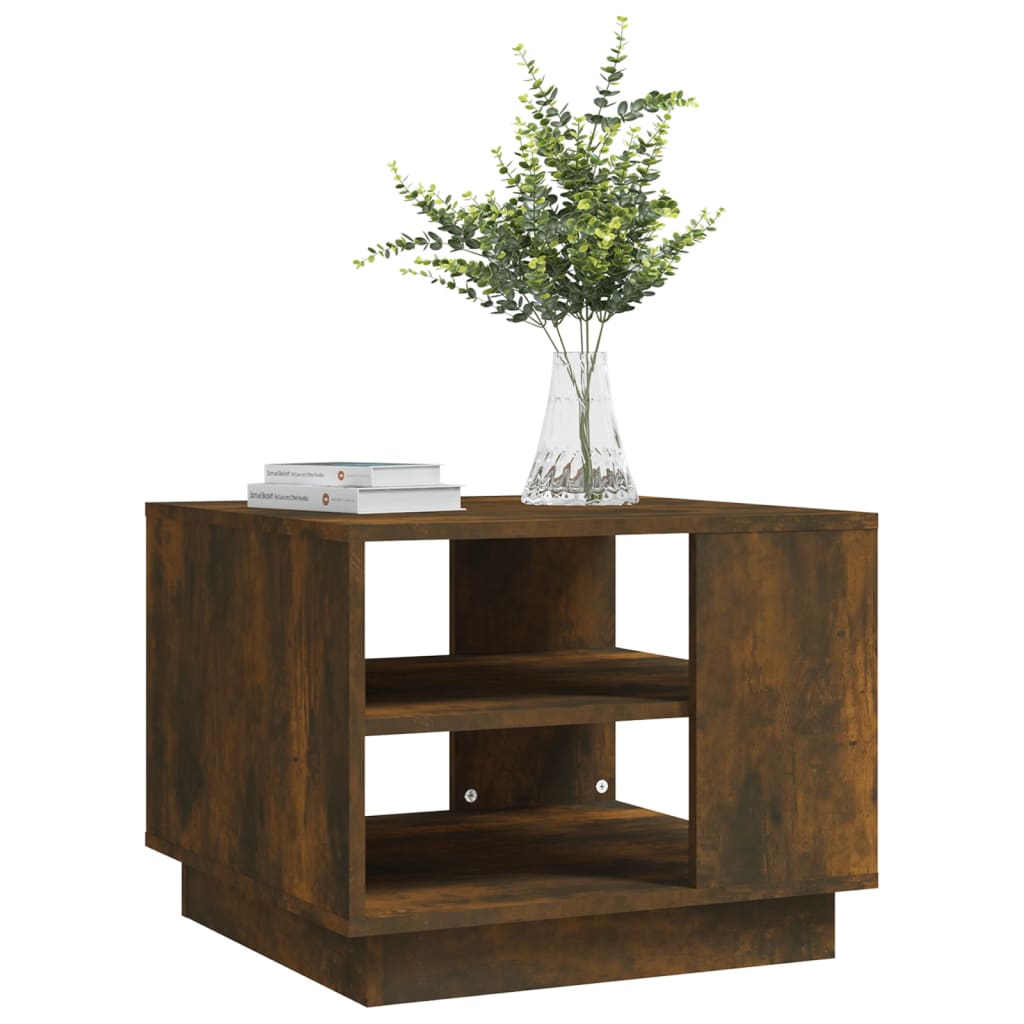 Salontafel 55x55x43 cm spaanplaat gerookt eikenkleurig Gerookt eiken