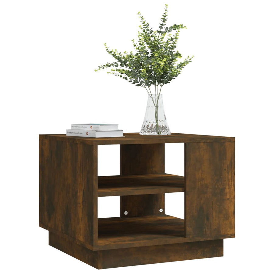 Salontafel 55x55x43 cm spaanplaat gerookt eikenkleurig Gerookt eiken