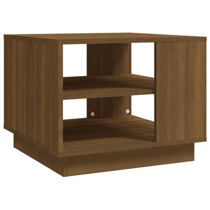 Salontafel 55x55x43 cm bewerkt hout bruin eikenkleur