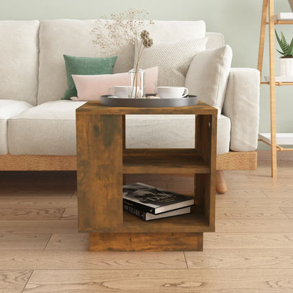 Salontafel 40x40x43 cm bewerkt hout gerookt eikenkleurig Gerookt eiken